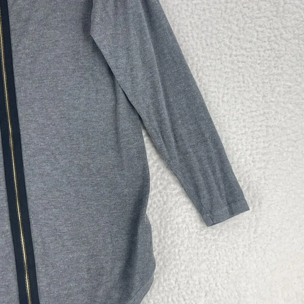 Soft Surroundings Gray Back Zip Up Tunic Shirt‎ Womens Long Sleeve Size Medium